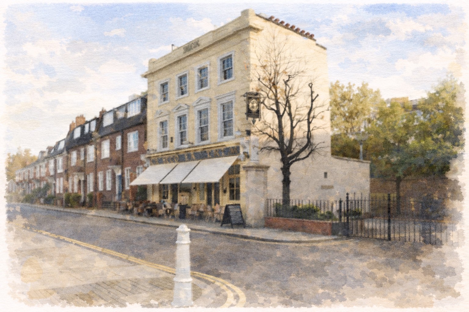 Builders Arms Pub watercolour